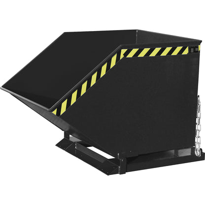 Tilting skip for metal swarf, capacity 800 litres, black grey.