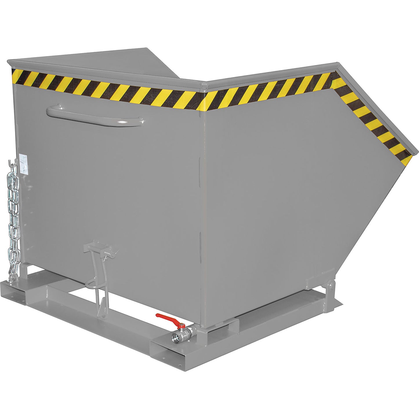 Tilting skip for metal swarf, capacity 1000 litres, mouse grey.