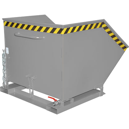 Tilting skip for metal swarf, capacity 1000 litres, mouse grey.