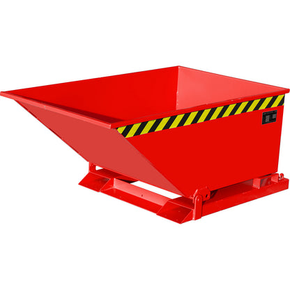 Tilting skip for metal swarf, low profile design, capacity 400 litres, flame red.