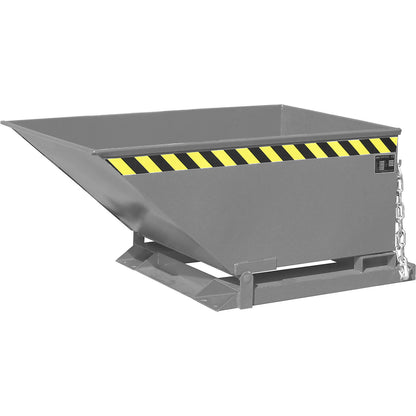 Tilting skip for metal swarf, low profile design, capacity 400 litres, mouse grey.