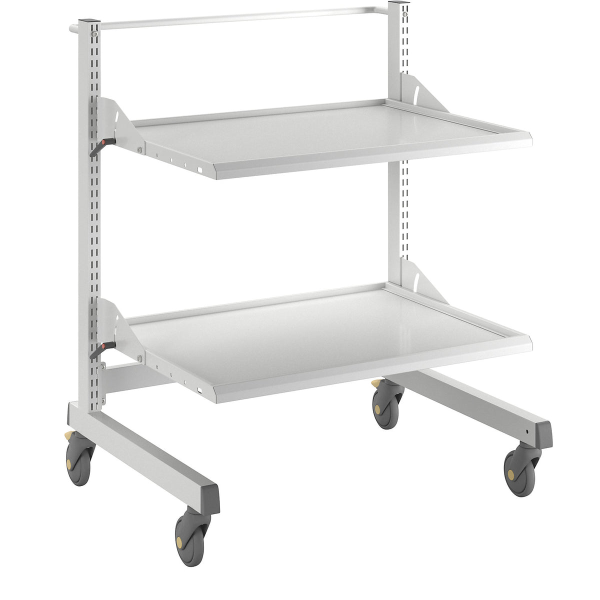 ESD equipment trolley, 2 shelves, length 943 mm.