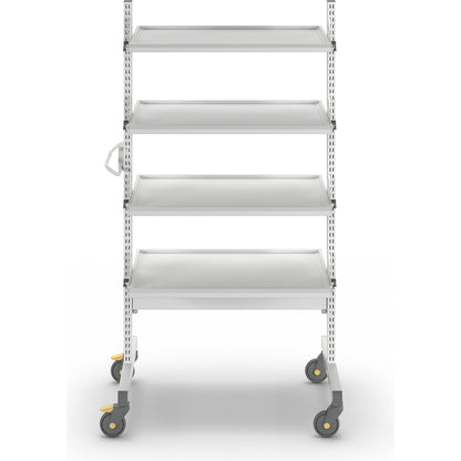 ESD equipment trolley, 4 shelves, length 943 mm.