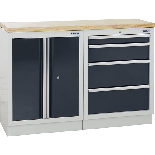 Cupboard system, 1 cupboard, 4 drawers, charcoal.