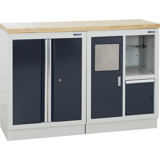 Cupboard system, 1 cupboard, 1 cleaning cupboard, charcoal.