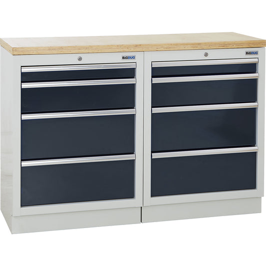 Cupboard system, 8 drawers, charcoal.