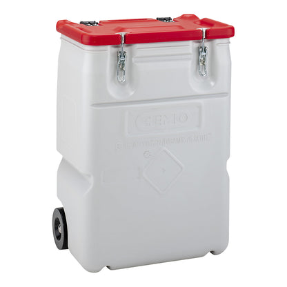 Mobil-Box hazardous materials collection container, capacity 170 l, LxWxH 400 x 600 x 880 mm, red.