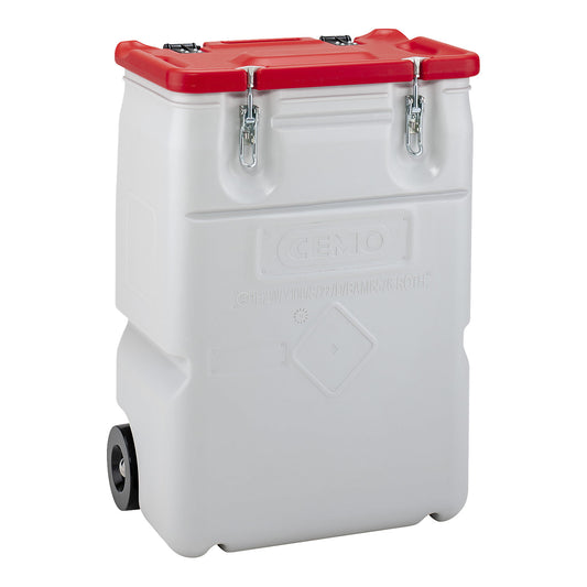 Mobil-Box hazardous materials collection container, capacity 170 l, LxWxH 400 x 600 x 880 mm, red.