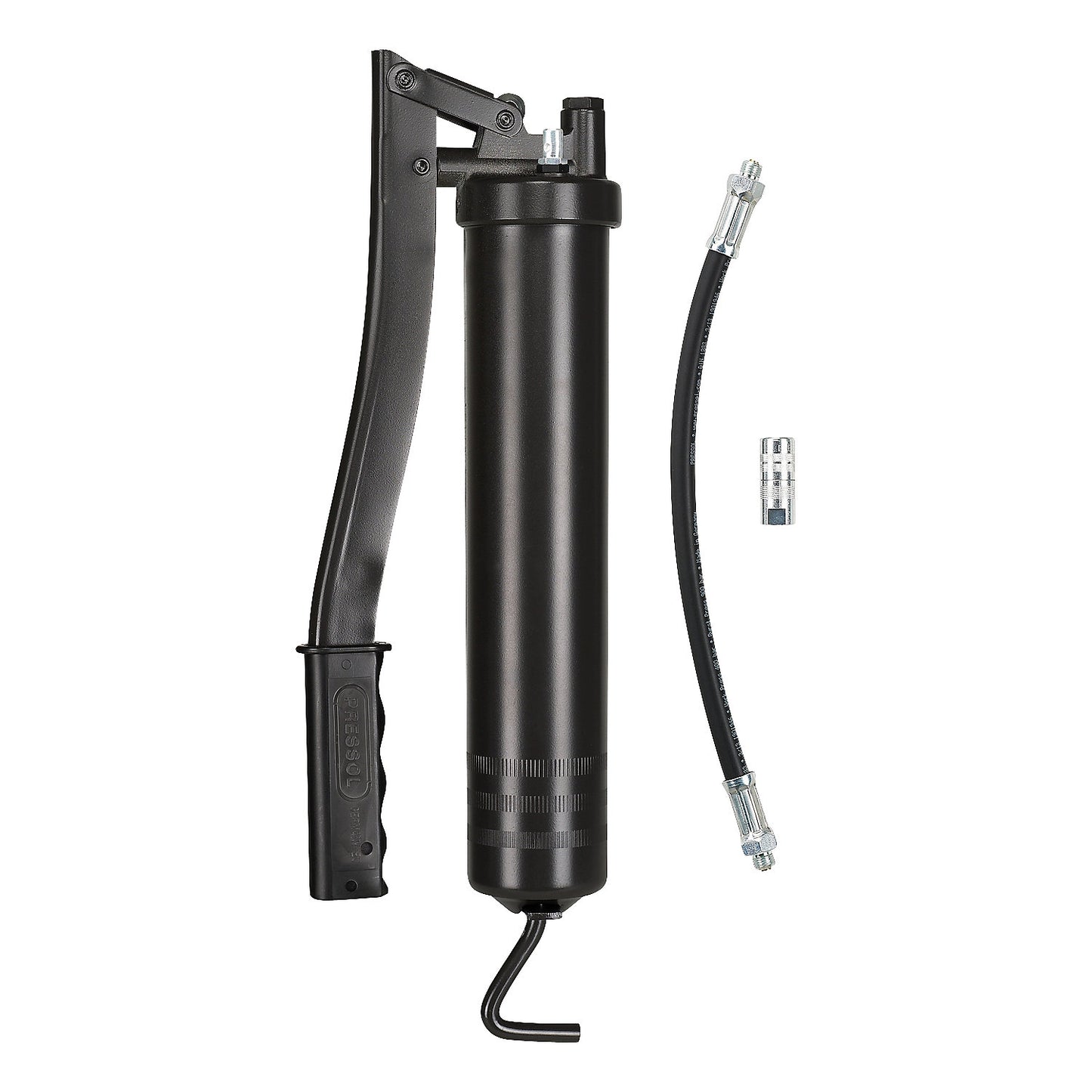 Industrial hand lever grease gun, for greases up to NLGI 2, LxWxH 390 x 120 x 66 mm.