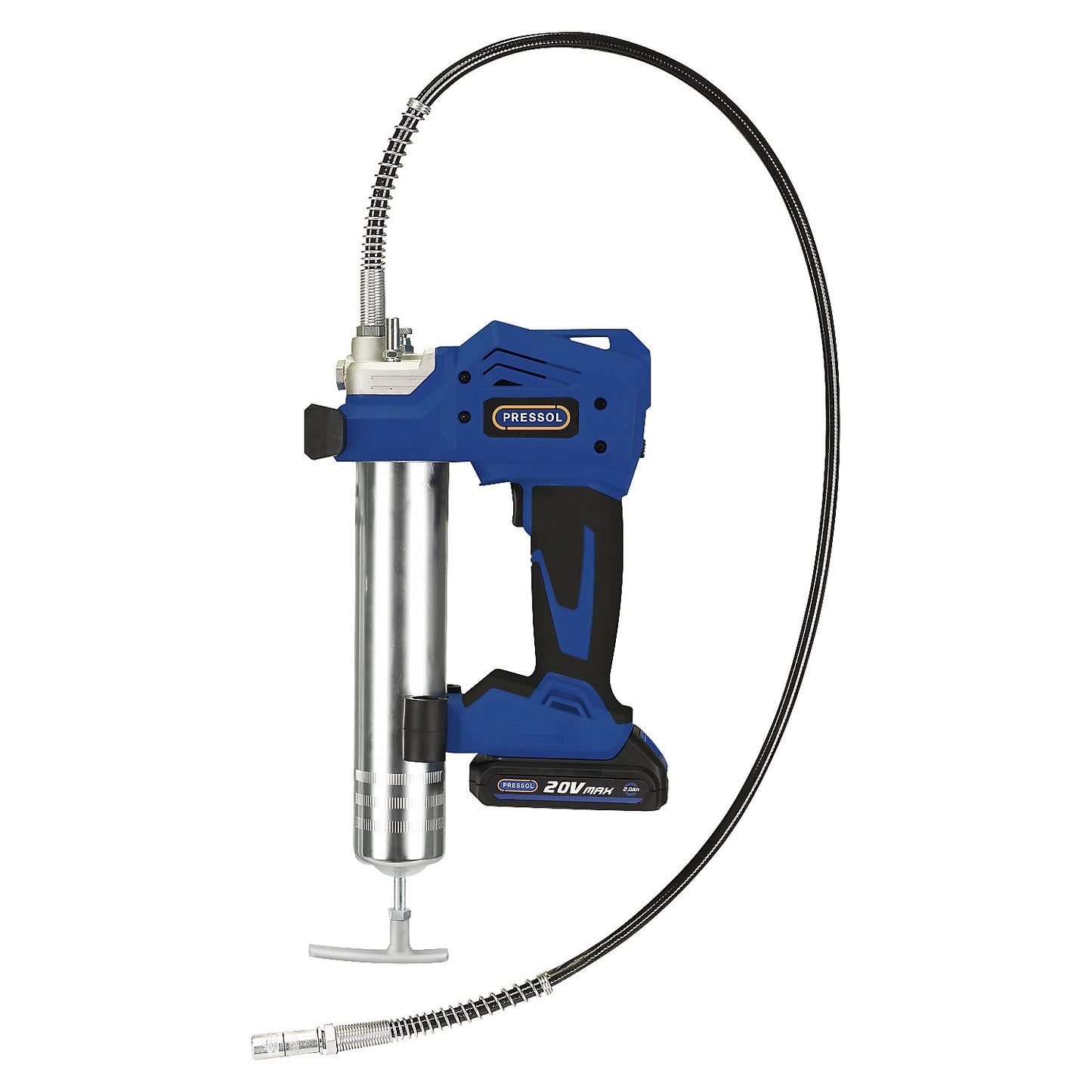 Rechargeable grease gun, for greases up to NLGI 2 at 20 °C, LxWxH 545 x 260 x 100 mm.