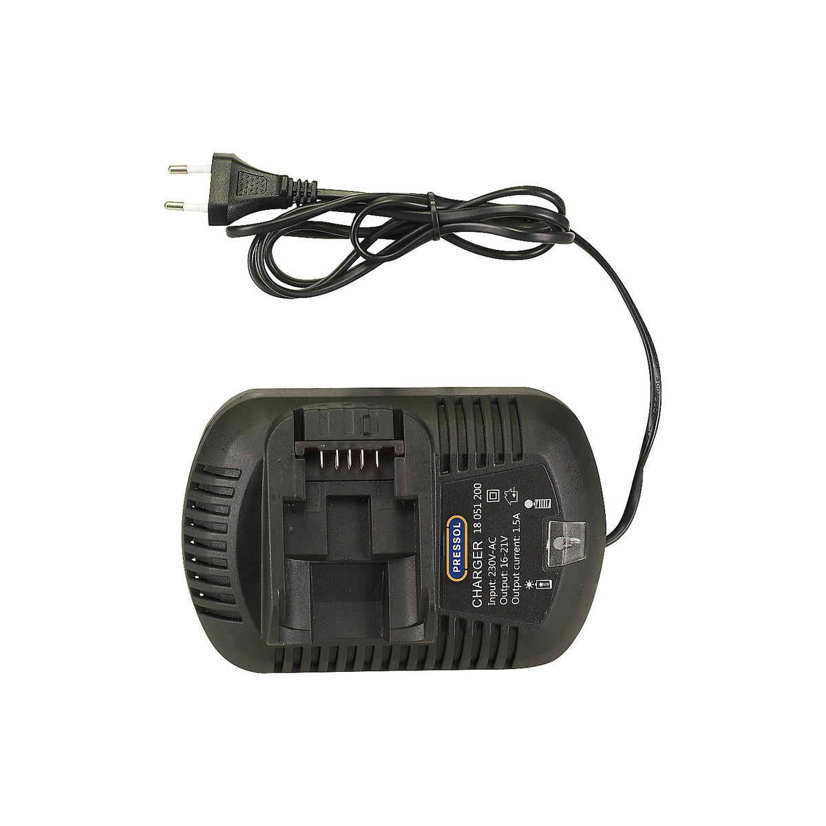 Battery charger, 230 V, for lithium ion rechargeable battery.
