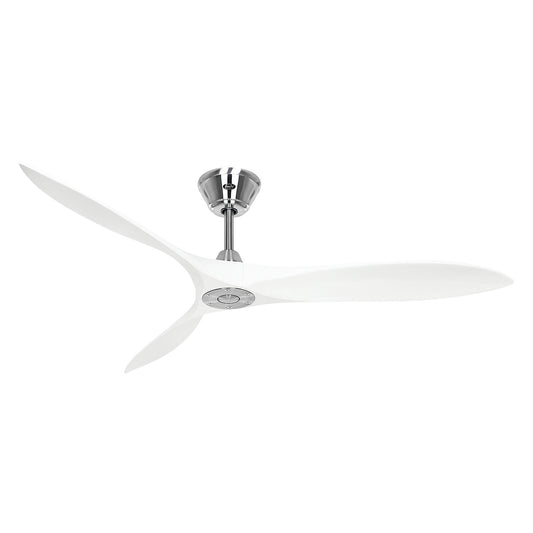 ECO AIRSCREW ceiling fan, rotor blade Ø 1520 mm, matt white / chrome.