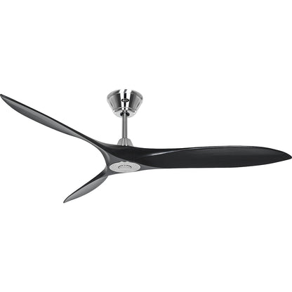ECO AIRSCREW ceiling fan, rotor blade Ø 1520 mm, matt black / chrome.