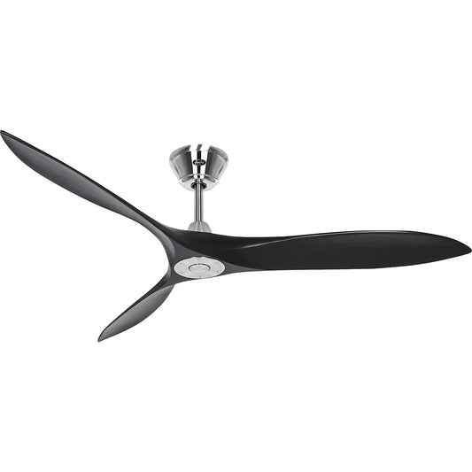 ECO AIRSCREW ceiling fan, rotor blade Ø 1520 mm, matt black / chrome.
