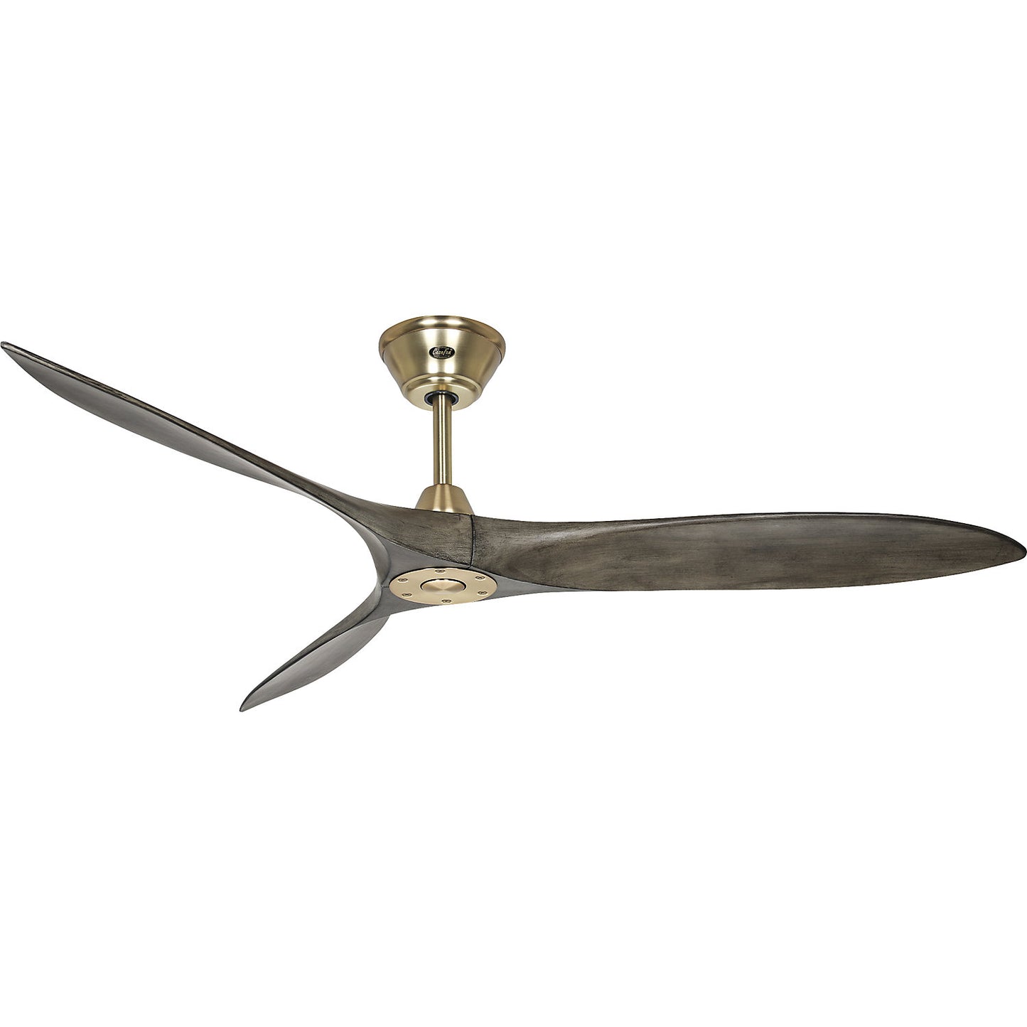 ECO AIRSCREW ceiling fan, rotor blade Ø 1520 mm, grey / brass.