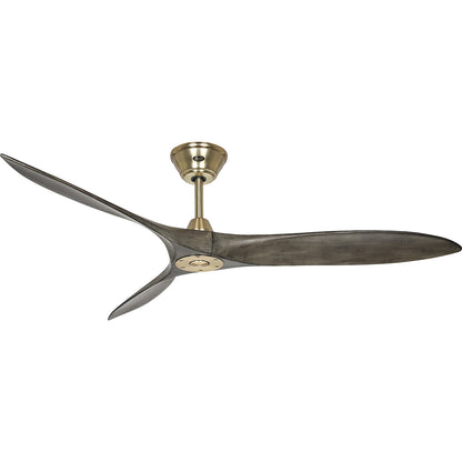 ECO AIRSCREW ceiling fan, rotor blade Ø 1520 mm, grey / brass.