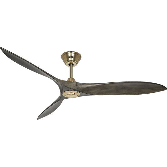 ECO AIRSCREW ceiling fan, rotor blade Ø 1520 mm, grey / brass.