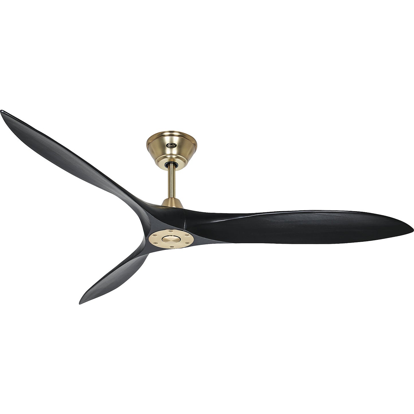 ECO AIRSCREW ceiling fan, rotor blade Ø 1520 mm, matt black / brass.