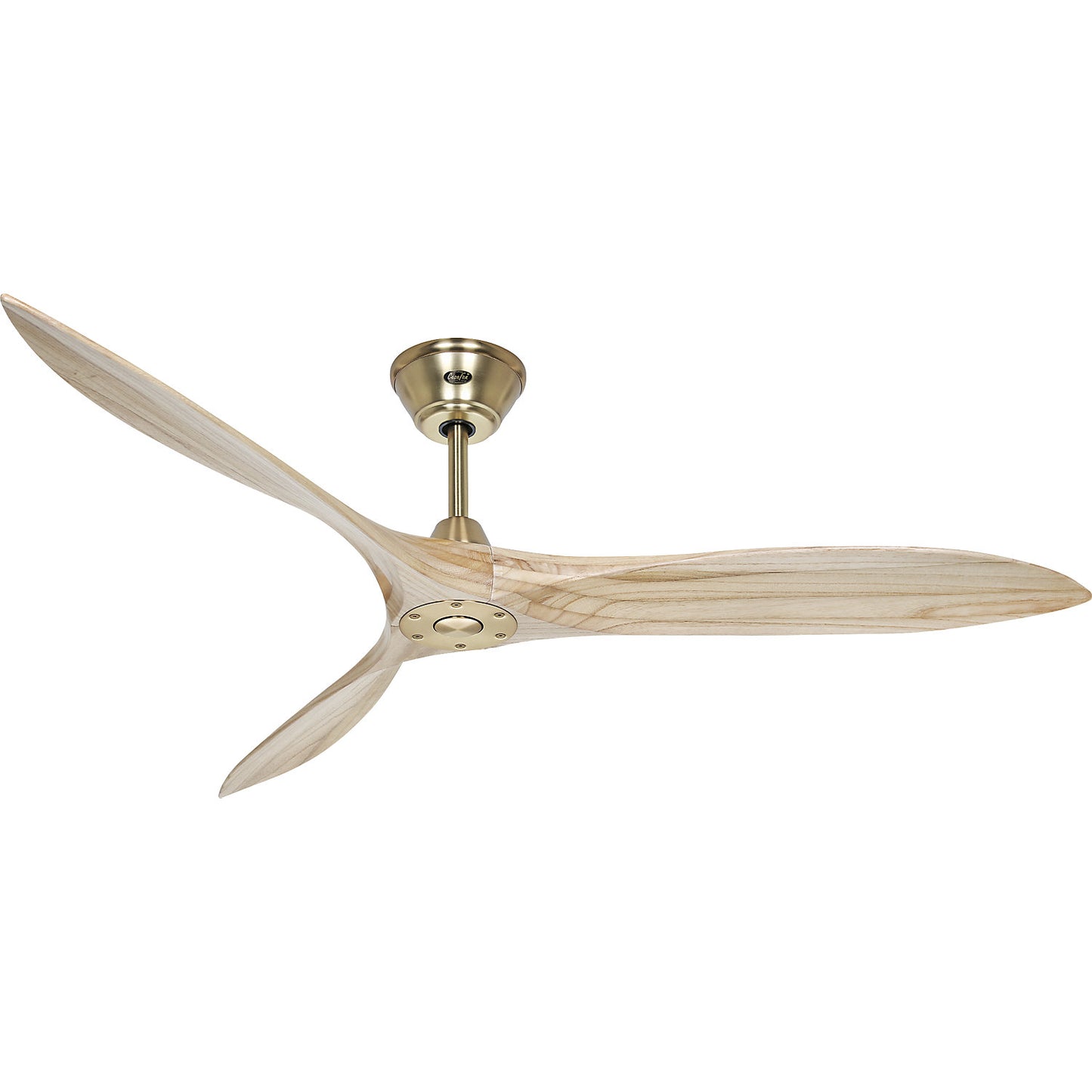 ECO AIRSCREW ceiling fan, rotor blade Ø 1520 mm, natural finish / brass.