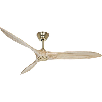 ECO AIRSCREW ceiling fan, rotor blade Ø 1520 mm, natural finish / brass.