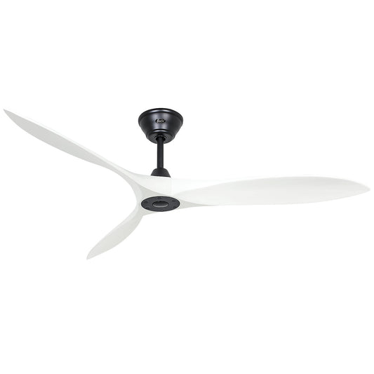 ECO AIRSCREW ceiling fan, rotor blade Ø 1520 mm, matt white / matt black.