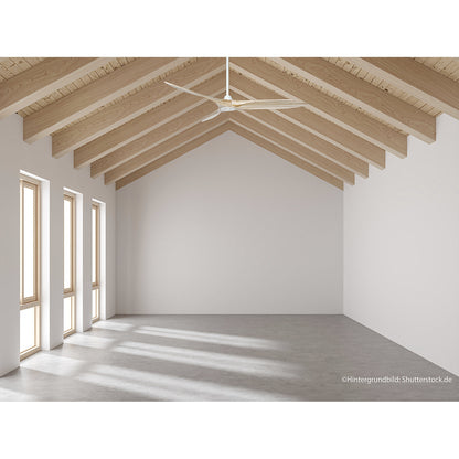 ECO AIRSCREW ceiling fan, rotor blade Ø 1520 mm, natural finish / matt white.