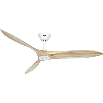 ECO AIRSCREW ceiling fan, rotor blade Ø 1520 mm, natural finish / matt white.