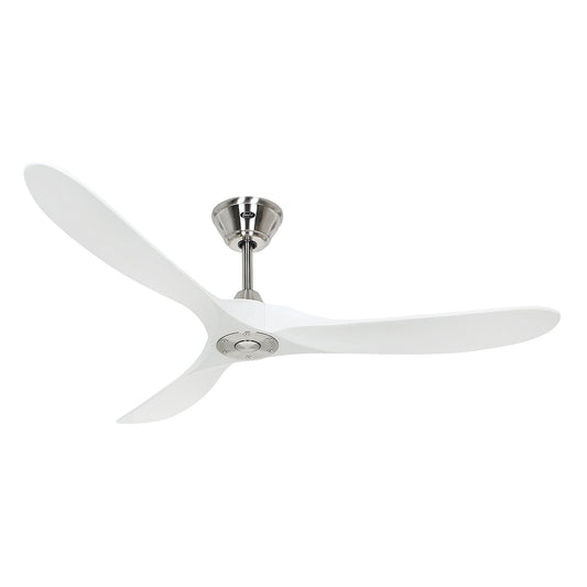 ECO GENUINO ceiling fan, rotor blade Ø 1520 mm, matt white / chrome.