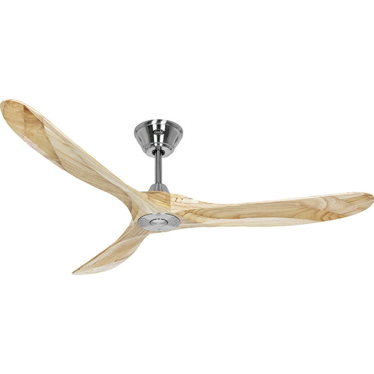 ECO GENUINO ceiling fan, rotor blade Ø 1520 mm, natural finish / chrome.