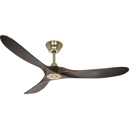 ECO GENUINO ceiling fan, rotor blade Ø 1520 mm, walnut / brass.