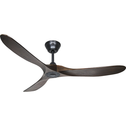 ECO GENUINO ceiling fan, rotor blade Ø 1520 mm, walnut / matt black.