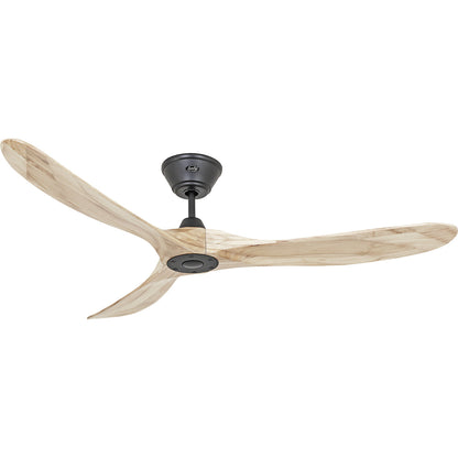ECO GENUINO ceiling fan, rotor blade Ø 1520 mm, natural finish / matt black.