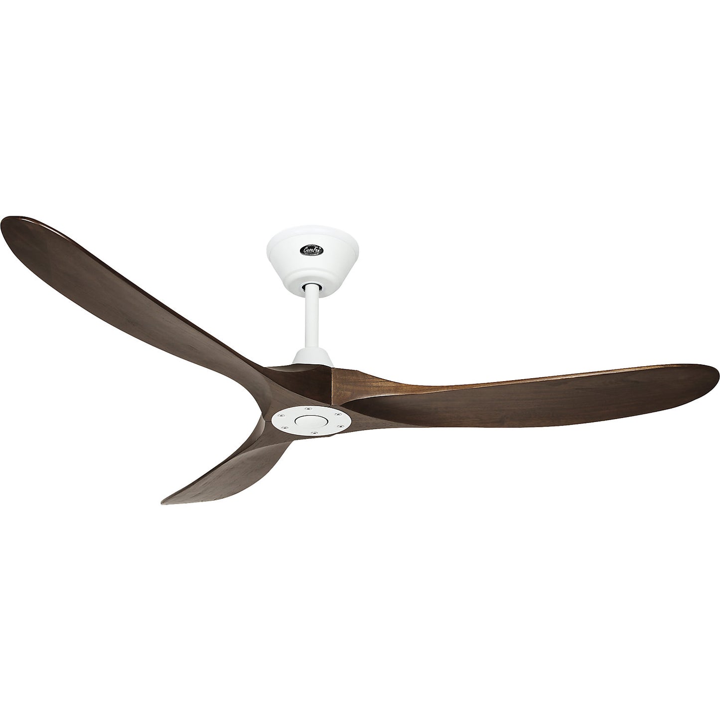 ECO GENUINO ceiling fan, rotor blade Ø 1520 mm, walnut / matt white.
