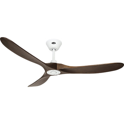 ECO GENUINO ceiling fan, rotor blade Ø 1520 mm, walnut / matt white.