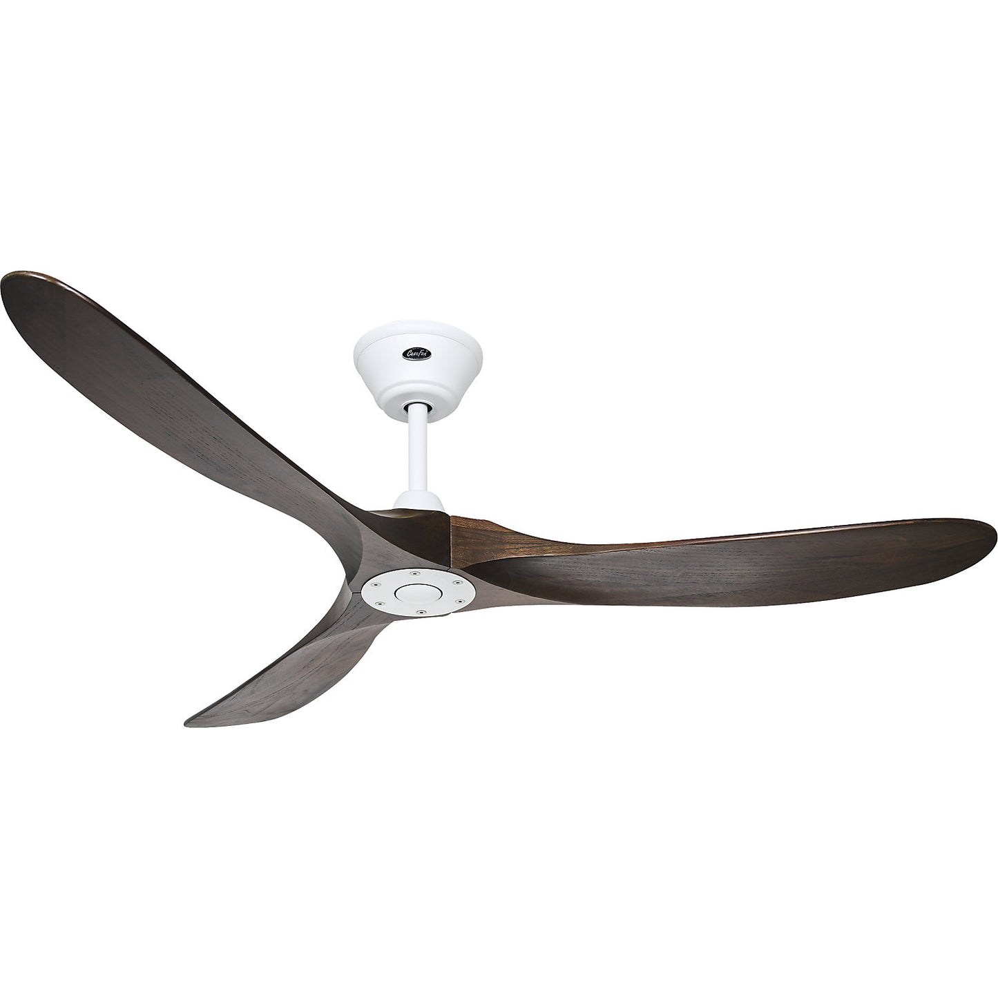ECO GENUINO ceiling fan, rotor blade Ø 1520 mm, walnut / matt white.