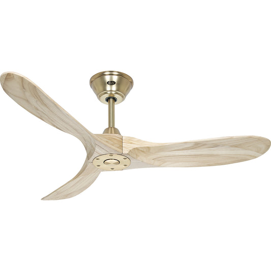 ECO GENUINO ceiling fan, rotor blade Ø 1220 mm, natural finish / brass.