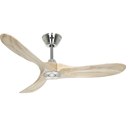 ECO GENUINO ceiling fan, rotor blade Ø 1220 mm, natural finish / chrome.