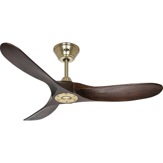 ECO GENUINO ceiling fan, rotor blade Ø 1220 mm, walnut / brass.