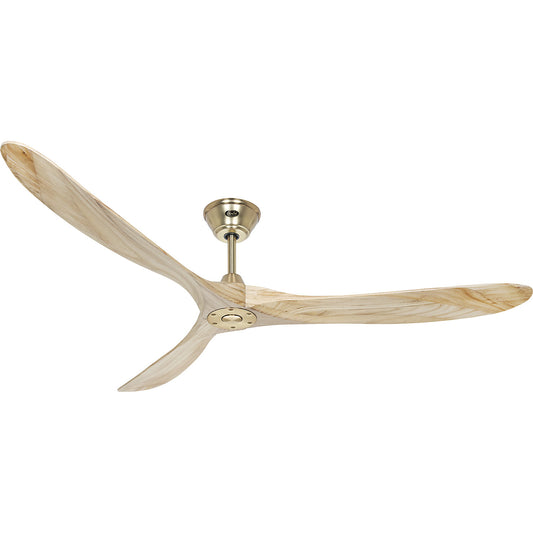 ECO GENUINO ceiling fan, rotor blade Ø 1800 mm, natural finish / brass.