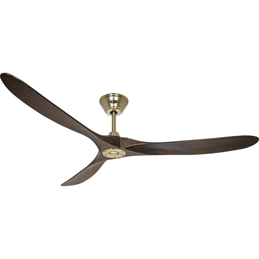 ECO GENUINO ceiling fan, rotor blade Ø 1800 mm, walnut / brass.