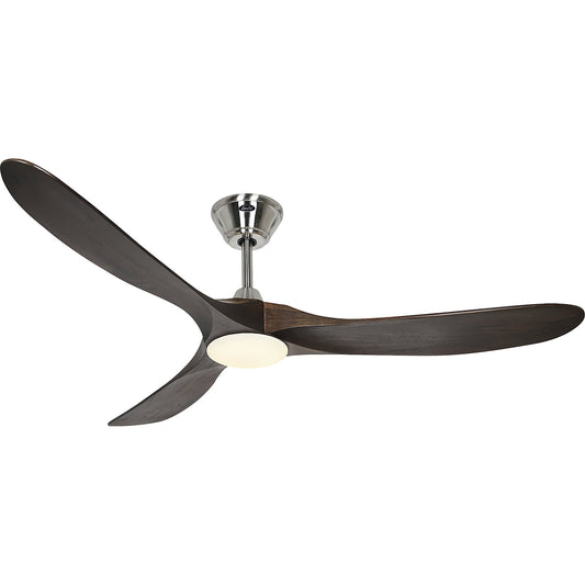ECO GENUINO-L ceiling fan, rotor blade Ø 1520 mm, walnut / chrome.