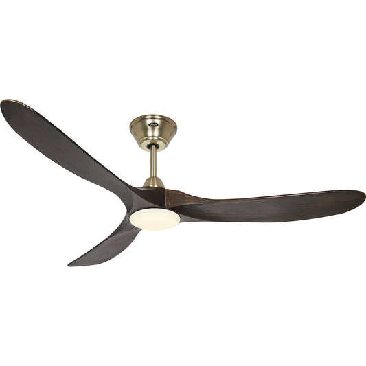 ECO GENUINO-L ceiling fan, rotor blade Ø 1520 mm, walnut / brass.