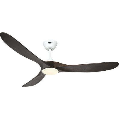ECO GENUINO-L ceiling fan, rotor blade Ø 1520 mm, walnut / matt white.