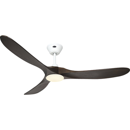ECO GENUINO-L ceiling fan, rotor blade Ø 1520 mm, walnut / matt white.