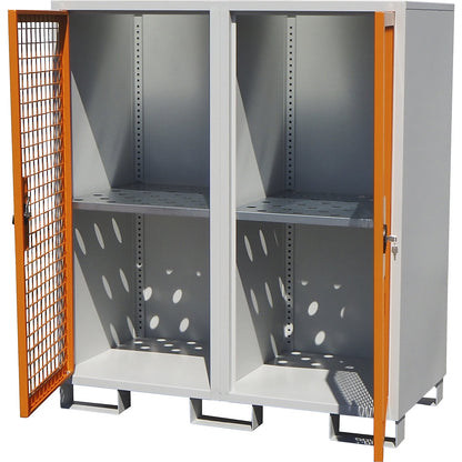 Gas cylinder cupboard, 2 doors, HxWxD 1550 x 1360 x 680 mm.