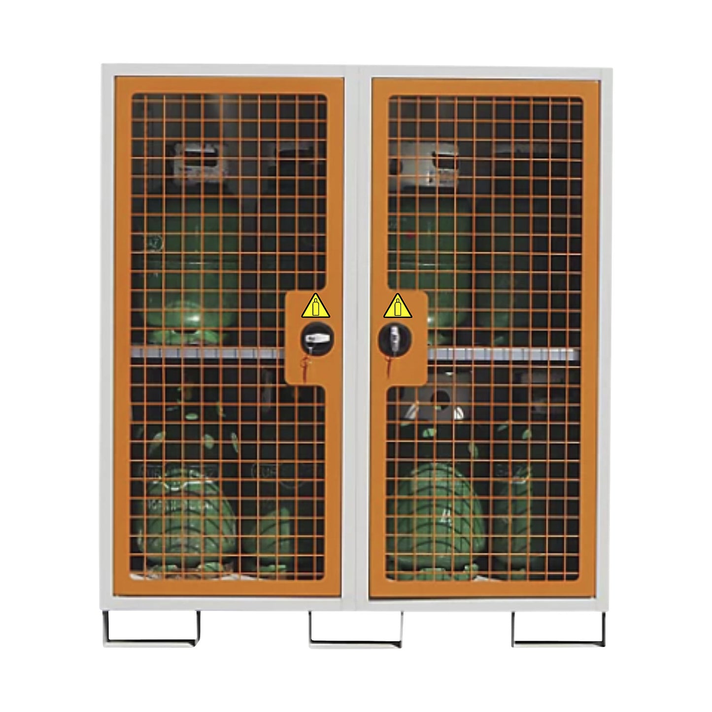 Gas cylinder cupboard, 2 doors, HxWxD 1550 x 1360 x 680 mm.