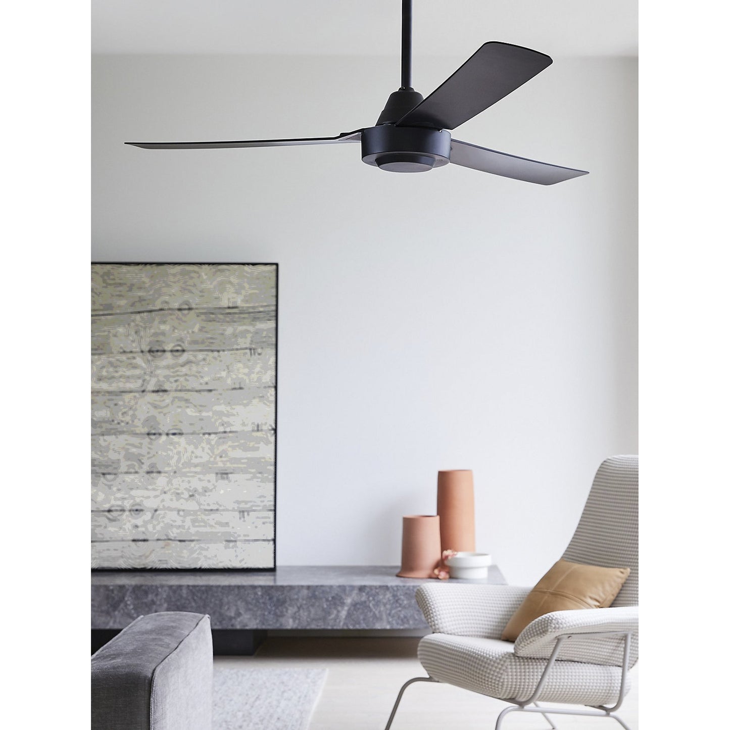 CALYPSO ceiling fan with wall switch, rotor blade Ø 1220 mm, black.