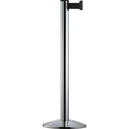 Beltrac EXTEND belt post, aluminium, polished chrome post, belt black.