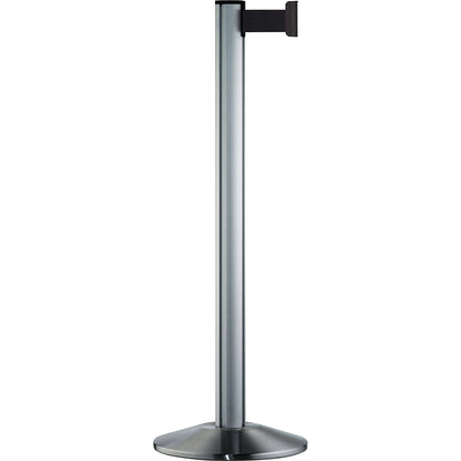 Beltrac EXTEND belt post, aluminium, brushed chrome post, belt black.