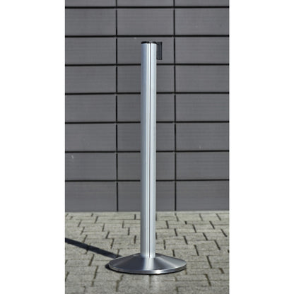 Beltrac EXTEND belt post, aluminium, brushed chrome post, belt red.